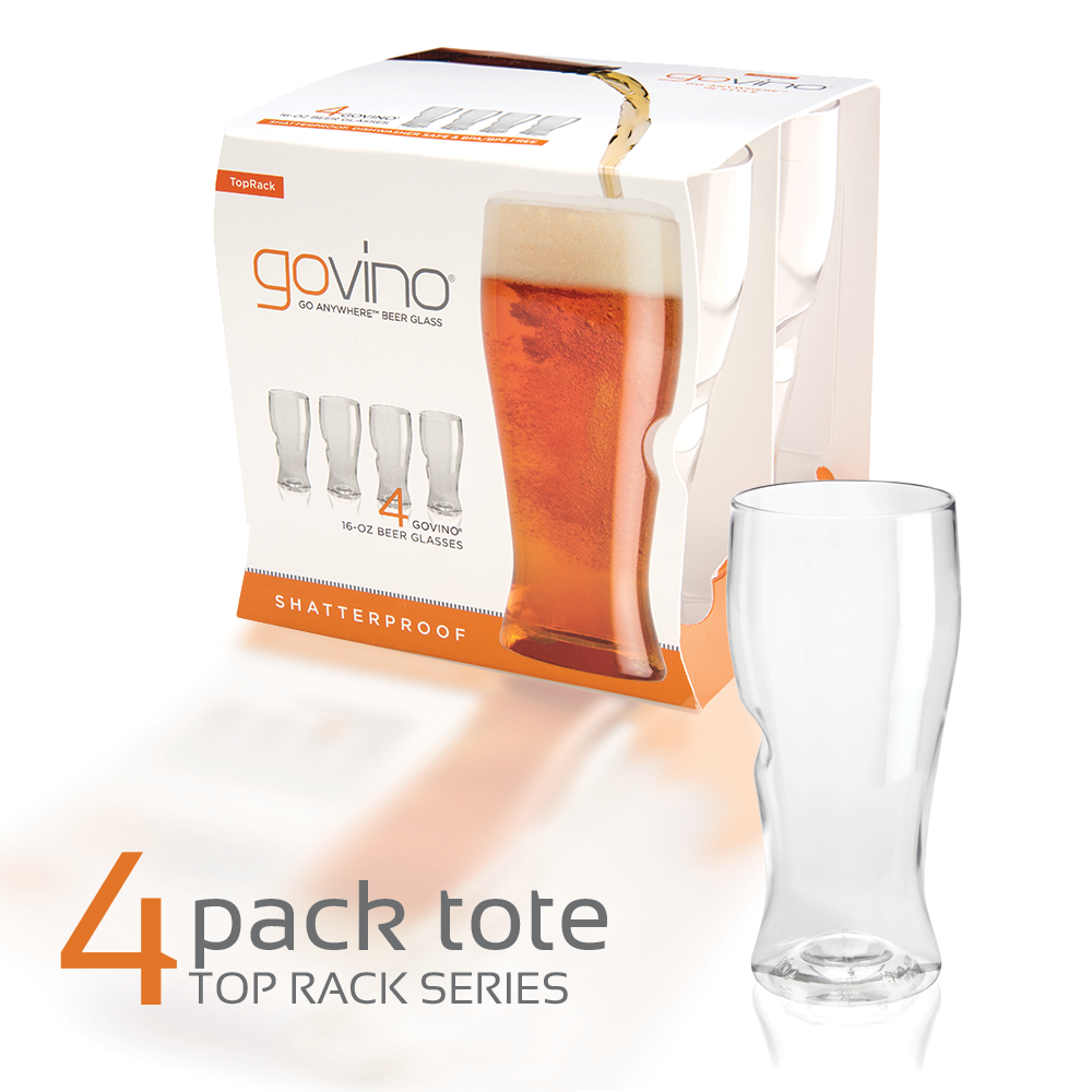 GoVino Beer Glass w/ Silhouette-Set of 2 Dishwasher Safe – Eleven